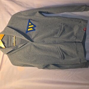 Sportiqe Gray Cardigan Mens Size Medium Golden State Warriors Full Button